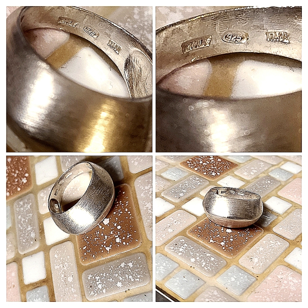 B&B Italia brushed silver dome ring